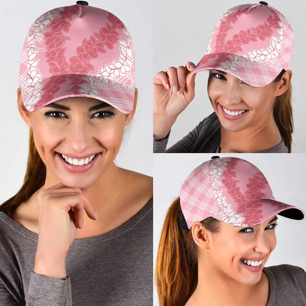 Hawaii Aloha Plumeria Lei Pink Palaka Classic Cap - Polynesian Pride