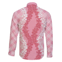 Hawaii Aloha Plumeria Lei Pink Palaka Family Matching Short Sleeve Bodycon Dress and Hawaiian Shirt LT7 - Polynesian Pride