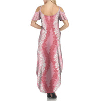 Hawaii Aloha Plumeria Lei Pink Palaka Family Matching Summer Maxi Dress and Hawaiian Shirt LT7 - Polynesian Pride