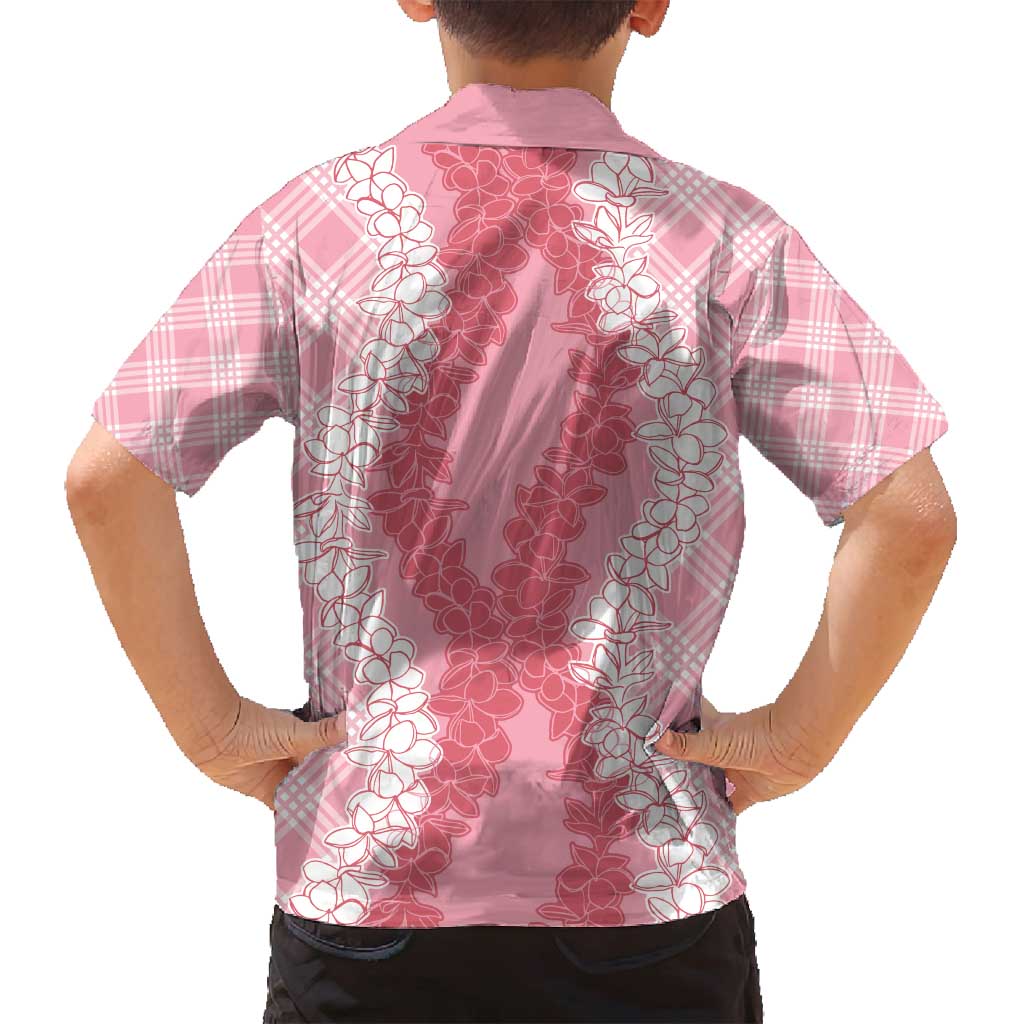Hawaii Aloha Plumeria Lei Pink Palaka Family Matching Tank Maxi Dress and Hawaiian Shirt LT7 - Polynesian Pride