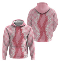 Hawaii Aloha Plumeria Lei Pink Palaka Hoodie - Polynesian Pride