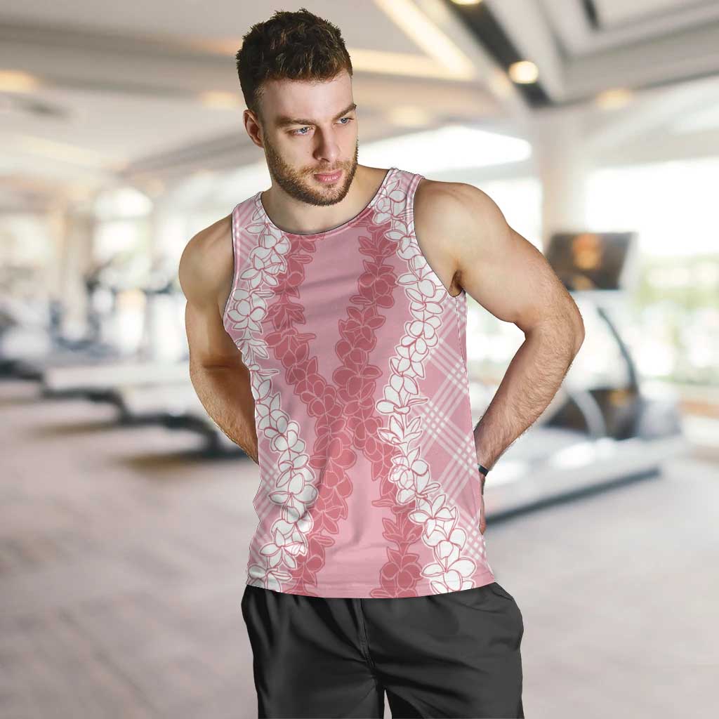 Hawaii Aloha Plumeria Lei Pink Palaka Men Tank Top - Polynesian Pride