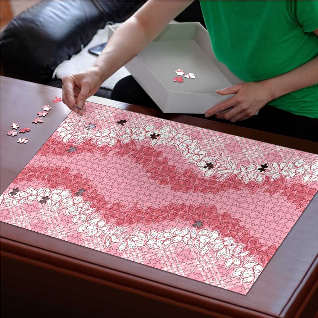 Hawaii Aloha Plumeria Lei Pink Palaka Puzzle - Polynesian Pride