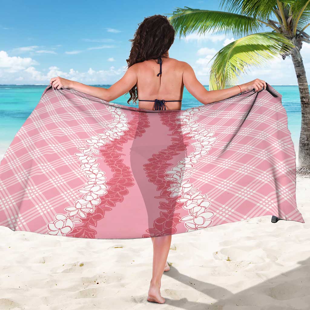 Hawaii Aloha Plumeria Lei Pink Palaka Sarong - Polynesian Pride