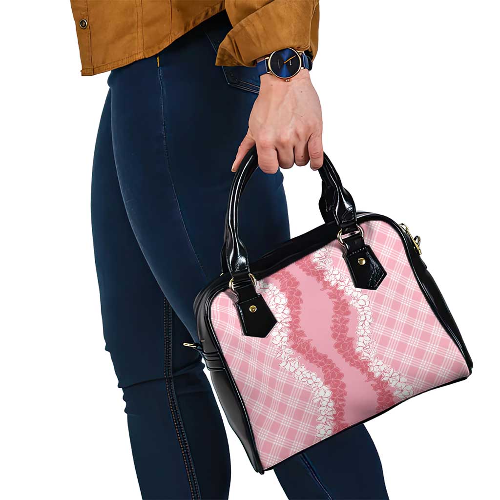 Hawaii Aloha Plumeria Lei Pink Palaka Shoulder Handbag - Polynesian Pride