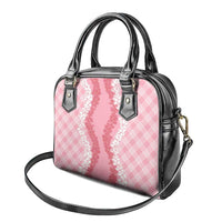Hawaii Aloha Plumeria Lei Pink Palaka Shoulder Handbag - Polynesian Pride