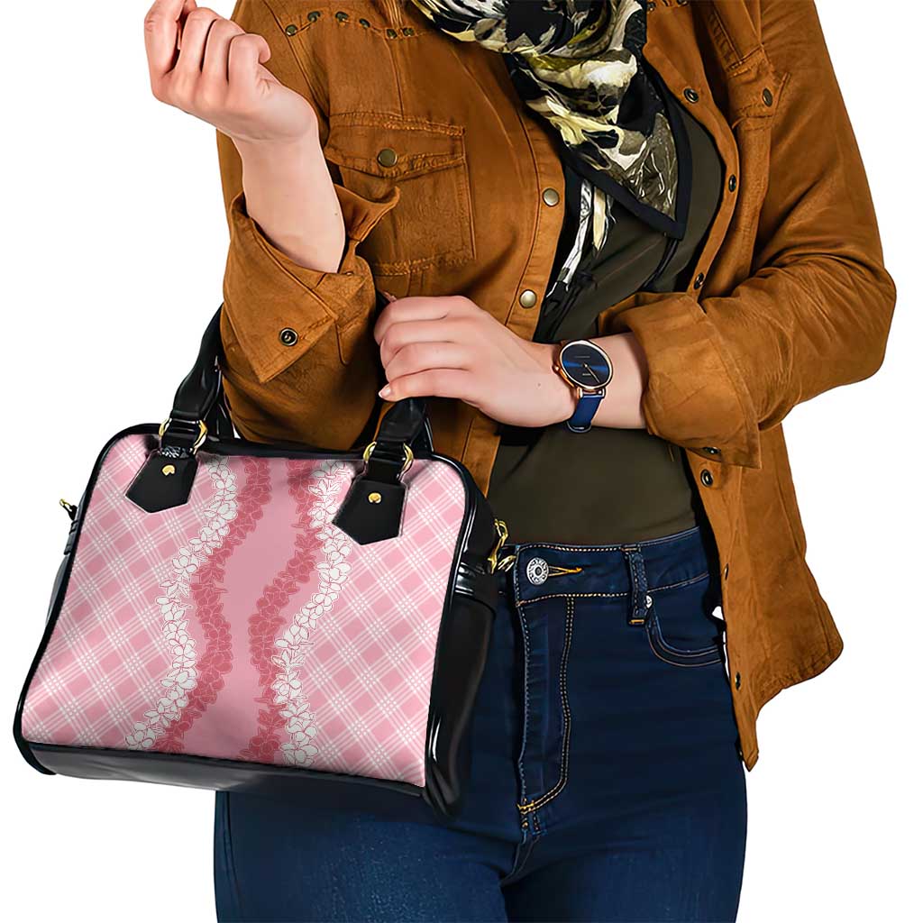 Hawaii Aloha Plumeria Lei Pink Palaka Shoulder Handbag - Polynesian Pride