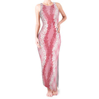 Hawaii Aloha Plumeria Lei Pink Palaka Tank Maxi Dress - Polynesian Pride