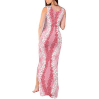 Hawaii Aloha Plumeria Lei Pink Palaka Tank Maxi Dress - Polynesian Pride