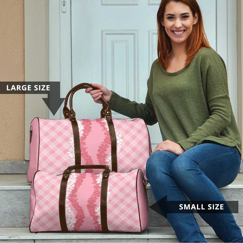 Hawaii Aloha Plumeria Lei Pink Palaka Travel Bag - Polynesian Pride