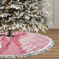 Hawaii Aloha Plumeria Lei Pink Palaka Tree Skirt - Polynesian Pride