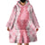 Hawaii Aloha Plumeria Lei Pink Palaka Wearable Blanket Hoodie - Polynesian Pride