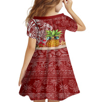 Mele Kalikimaka Hawaii Christmas Kid Short Sleeve Dress Pineapple Party LT7 - Polynesian Pride