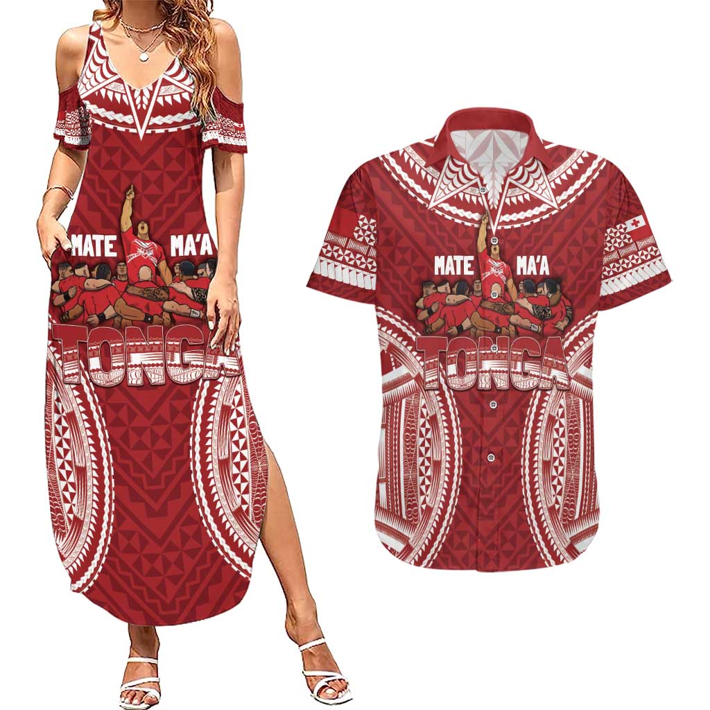 Personalized Mate Maa Tonga Rugby Couples Matching Summer Maxi Dress and Hawaiian Shirt Ofa Atu Tonga