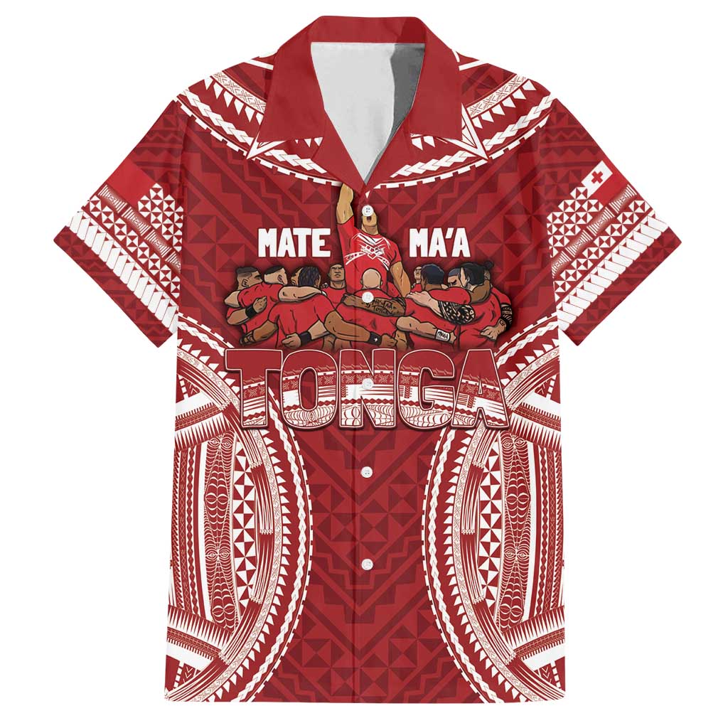 Personalized Mate Maa Tonga Rugby Family Matching Off Shoulder Maxi Dress and Hawaiian Shirt Ofa Atu Tonga