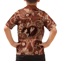 Hawaii Plumeria Family Matching Off The Shoulder Long Sleeve Dress and Hawaiian Shirt Hau'oli la Makuahine Sunburned LT7 - Polynesian Pride