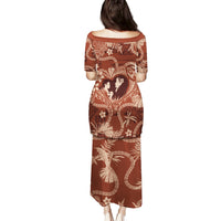 Hawaii Plumeria Family Matching Puletasi and Hawaiian Shirt Hau'oli la Makuahine Sunburned LT7 - Polynesian Pride
