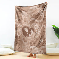 Hawaii Plumeria Blanket Hau'oli la Makuahine Beige LT7 - Polynesian Pride
