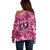 Hawaii Plumeria Off Shoulder Sweater Hau'oli la Makuahine Rosy LT7 - Polynesian Pride