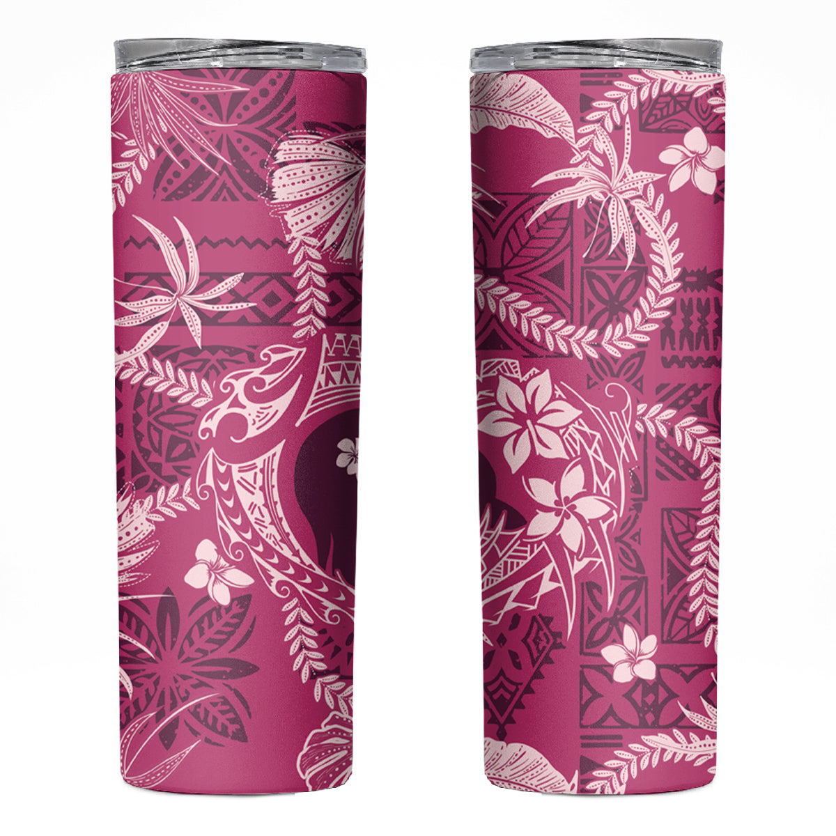 Hawaii Plumeria Skinny Tumbler Hau'oli la Makuahine Rosy LT7 Pink - Polynesian Pride