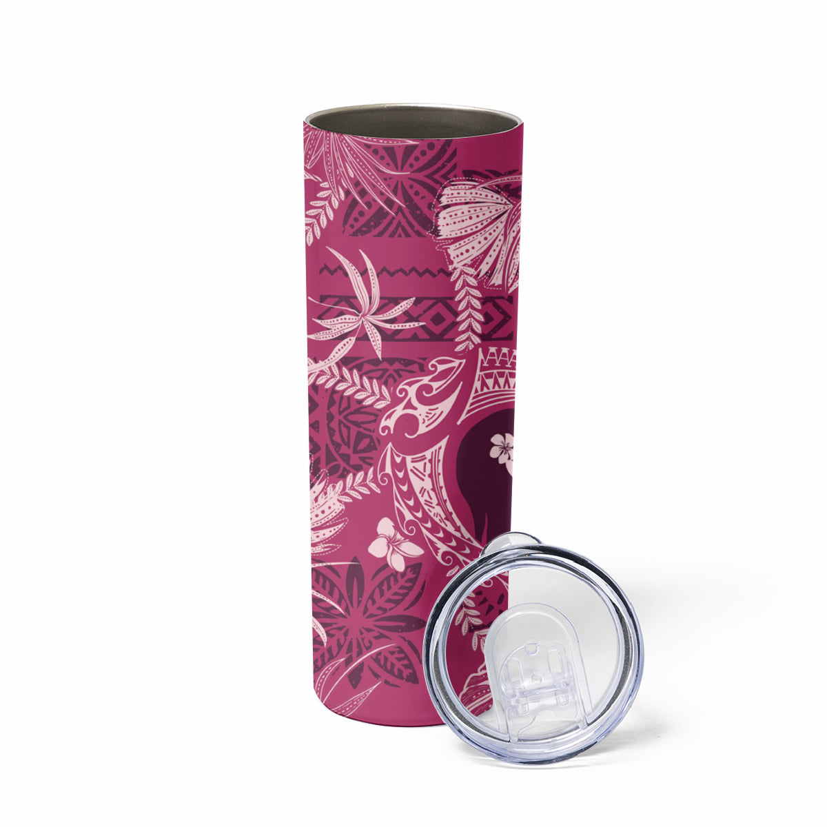 Hawaii Plumeria Skinny Tumbler Hau'oli la Makuahine Rosy LT7 - Polynesian Pride