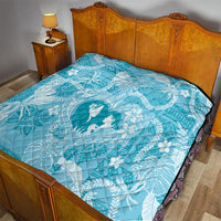 Hawaii Plumeria Quilt Hau'oli la Makuahine Turquoise LT7 - Polynesian Pride