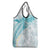 Polynesia Humpback Whale Grocery Bag Tropical Plumeria Turquoise