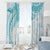Polynesia Humpback Whale Window Curtain Tropical Plumeria Turquoise