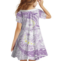Polynesia Humpback Whale Family Matching Off The Shoulder Long Sleeve Dress and Hawaiian Shirt Tropical Plumeria Lavender LT7 - Polynesian Pride