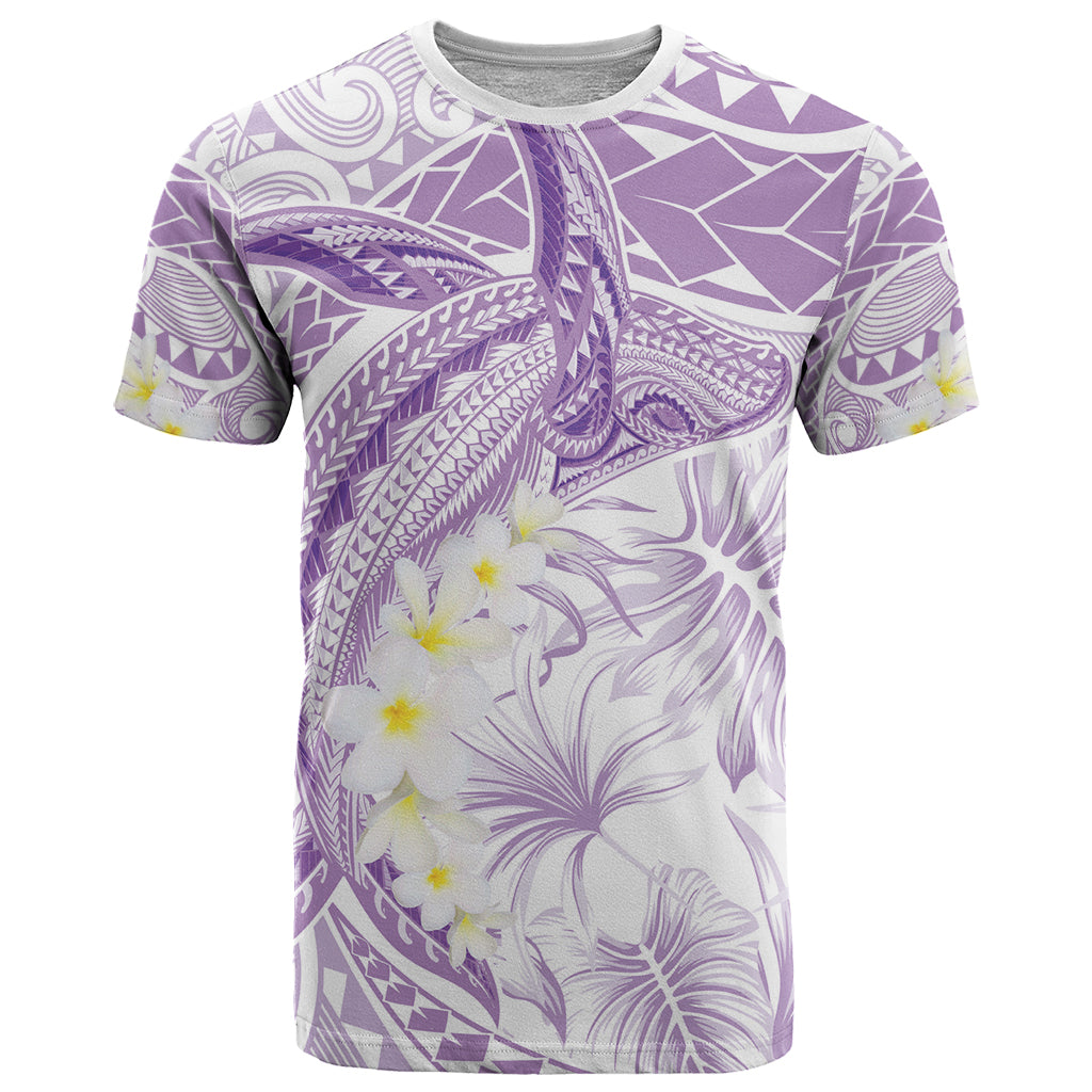 Polynesia Humpback Whale T Shirt Tropical Plumeria Lavender