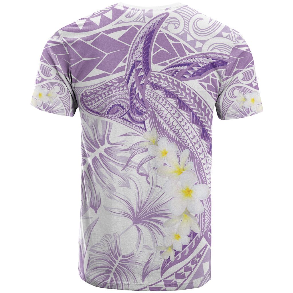 Polynesia Humpback Whale T Shirt Tropical Plumeria Lavender