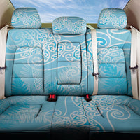 Aotearoa Maori Koru Curves Back Car Seat Cover Silver Ferns - Turquoise