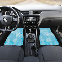 Aotearoa Maori Koru Curves Car Mats Silver Ferns - Turquoise
