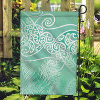 Aotearoa Maori Koru Curves Garden Flag Silver Ferns - Mint