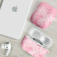 Aotearoa Maori Koru Curves AirPods Case Silver Ferns - Rose Pink