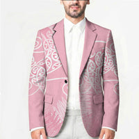 Aotearoa Maori Koru Curves Blazer Silver Ferns - Rose Pink
