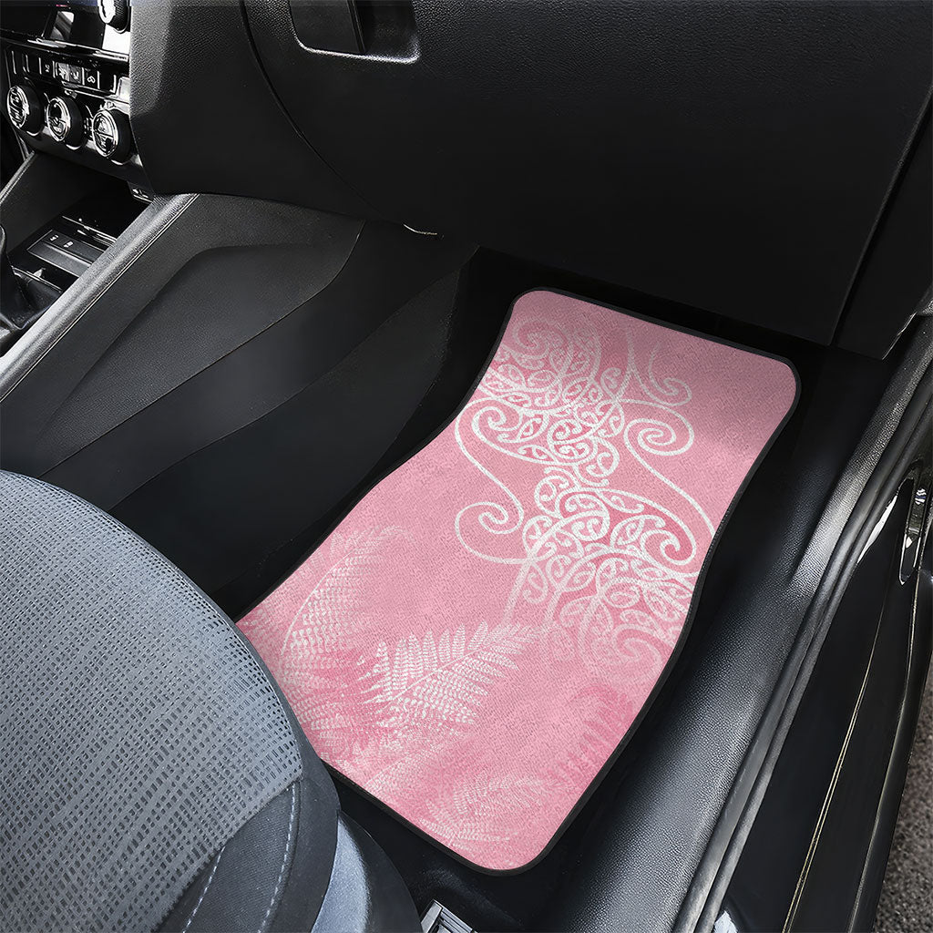 Aotearoa Maori Koru Curves Car Mats Silver Ferns - Rose Pink