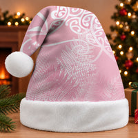 Aotearoa Maori Koru Curves Christmas Santa Hat Silver Ferns - Rose Pink LT7 Without Fur Pink - Polynesian Pride