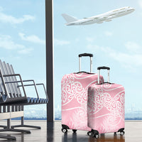 Aotearoa Maori Koru Curves Luggage Cover Silver Ferns - Rose Pink