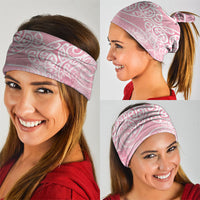 Aotearoa Maori Koru Curves Neck Gaiter Silver Ferns - Rose Pink