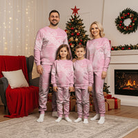 Aotearoa Maori Koru Curves Christmas Pajama Set Silver Ferns - Rose Pink LT7 - Polynesian Pride