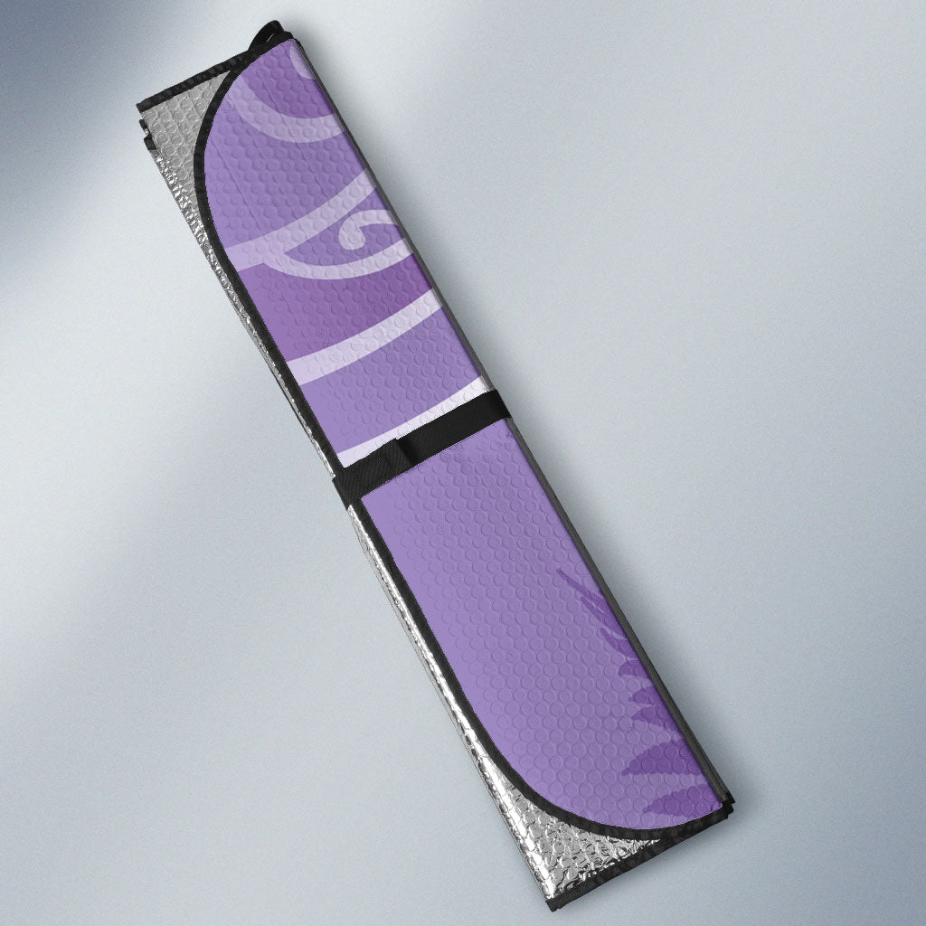 Aotearoa Maori Koru Curves Auto Sun Shade Silver Ferns - Amethyst