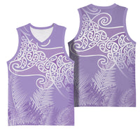 Aotearoa Maori Koru Curves Basketball Jersey Silver Ferns - Amethyst