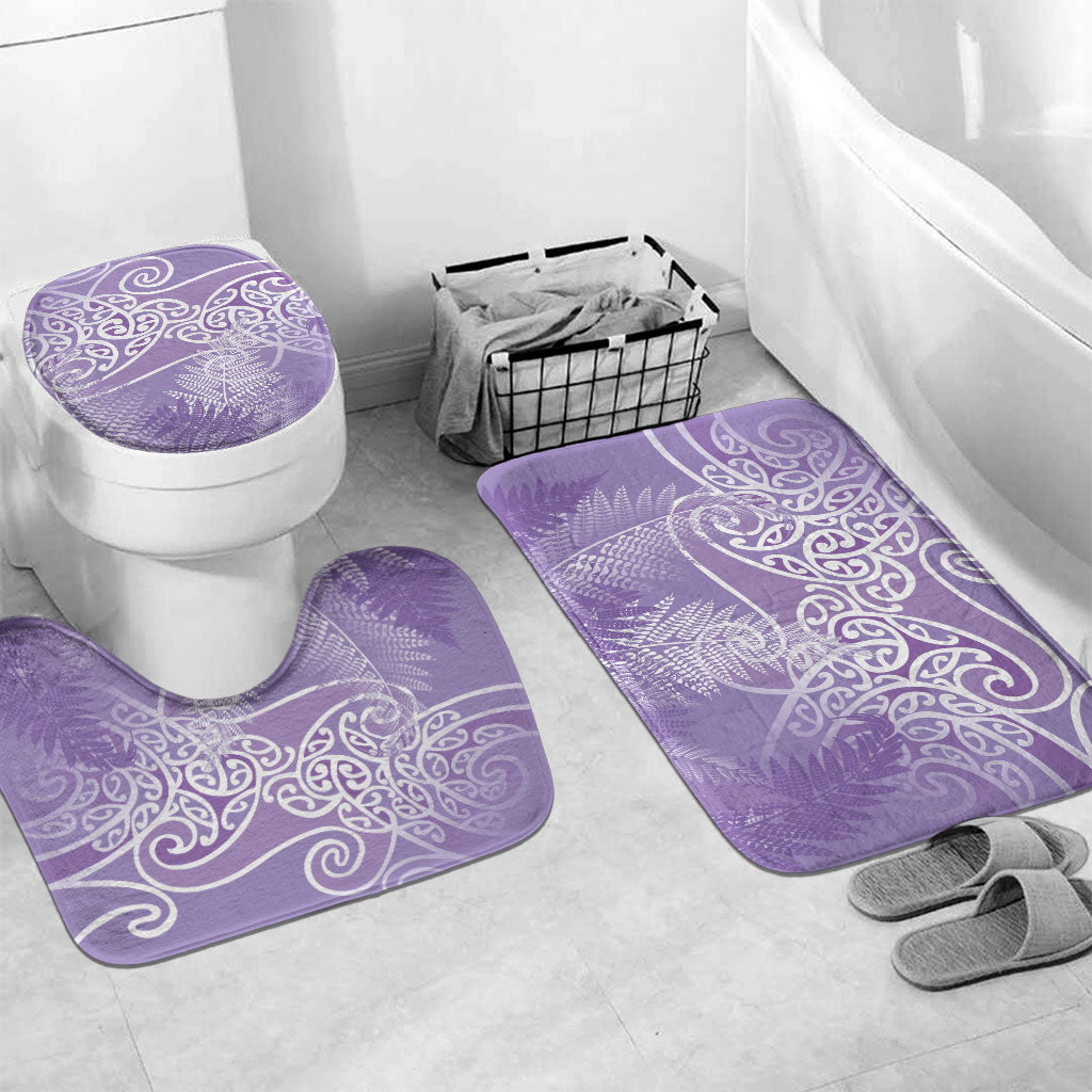 Aotearoa Maori Koru Curves Bathroom Set Silver Ferns - Amethyst