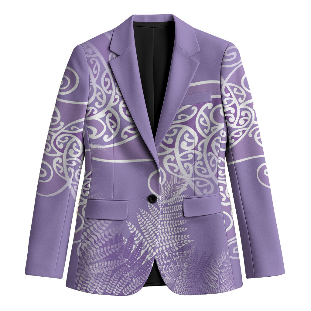 Aotearoa Maori Koru Curves Blazer Silver Ferns - Amethyst