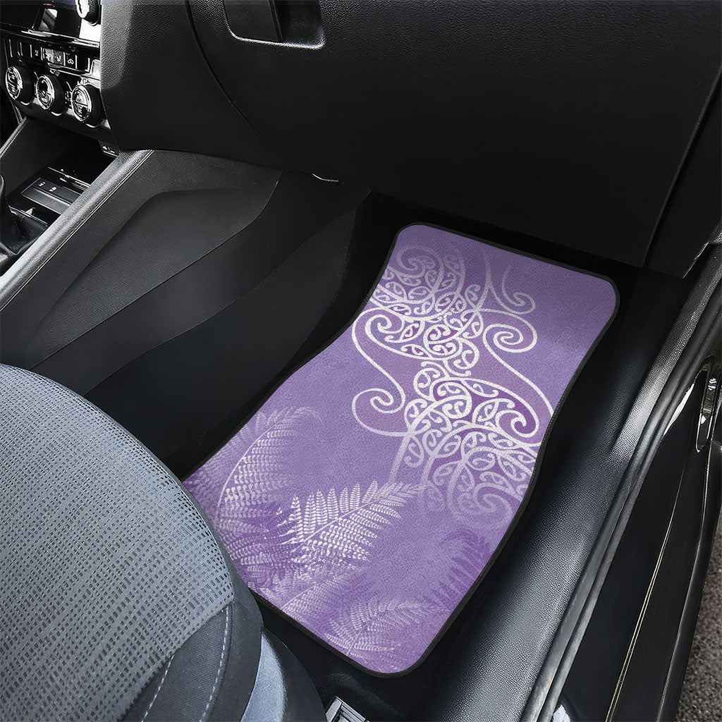 Aotearoa Maori Koru Curves Car Mats Silver Ferns - Amethyst