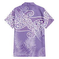 Aotearoa Maori Koru Curves Hawaiian Shirt Silver Ferns - Amethyst