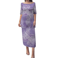 Aotearoa Maori Koru Curves Puletasi Silver Ferns - Amethyst