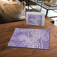 Aotearoa Maori Koru Curves Puzzle Silver Ferns - Amethyst