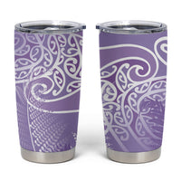 Aotearoa Maori Koru Curves Tumbler Cup Silver Ferns - Amethyst